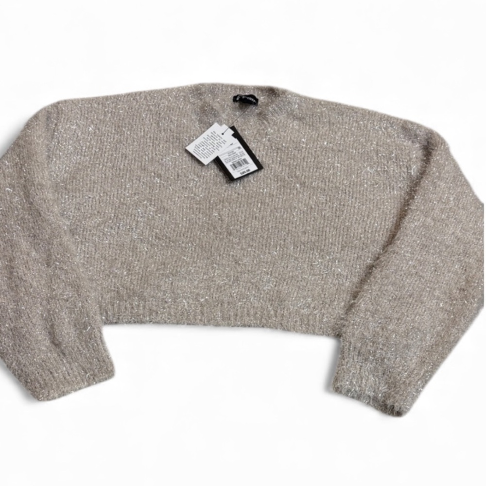 NWT Art Class Long Sleeve Cropped Fuzzy Sweater Size Youth 10/12